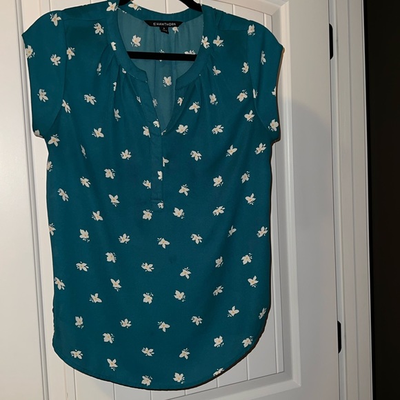 41 Hawthorn Size Small Teal Green “Hope” split neck blouse - Picture 2 of 4